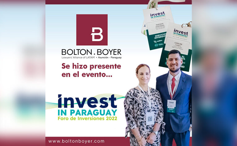 Bolton.Boyer Paraguay says this in the Invest Paraguay 2022